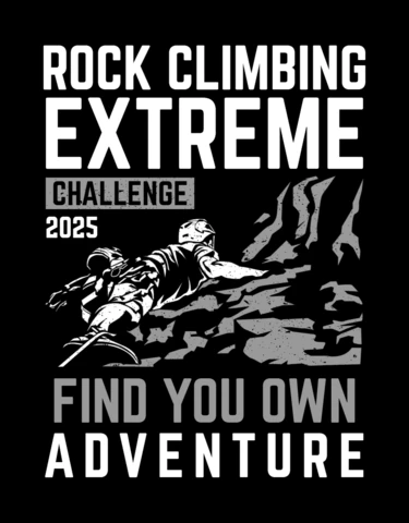 Modelo de design de camiseta de escalada radical