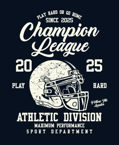 American Football Champion League T-Shirt Design Template