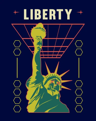 Retro Liberty Statue Design Template for Apparel and Merchandise