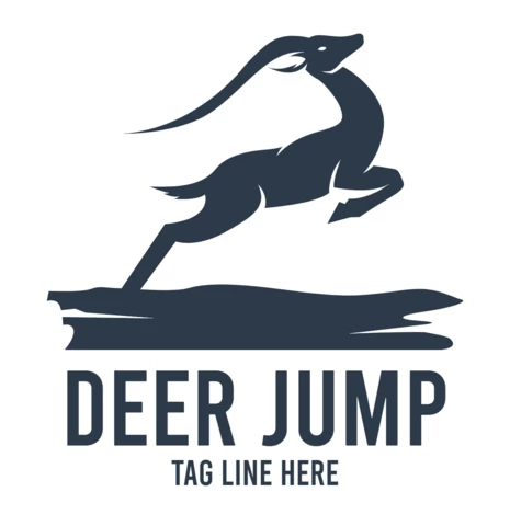 Modèle de logo pour le saut du cerf