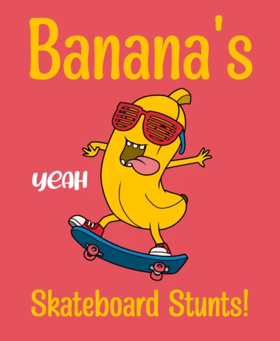 Banana Skateboard Stunts Design Template for Fun and Playful Creations