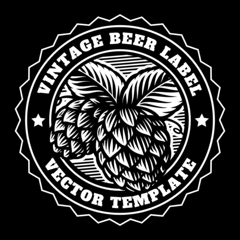 Emblema de cerveza vintage plantilla de diseño de logotipo