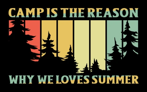 Kamp is de reden waarom we houden van de zomer t-shirt ontwerpsjabloon