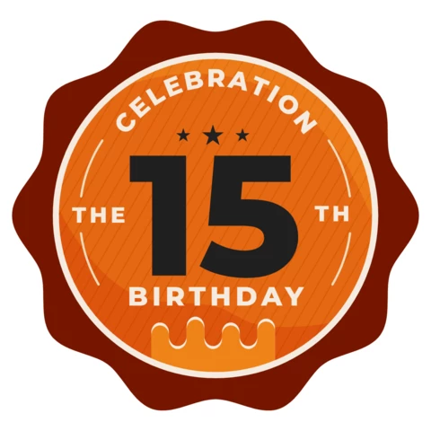 Anniversary 15th Badge Template Design
