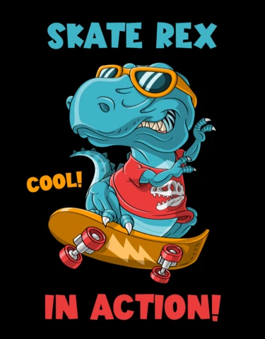 Cool Skate Rex Design Template for Action-Packed Graphics