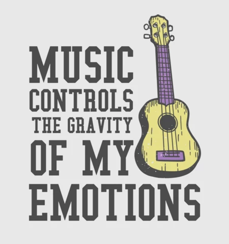 Music with Ukulele Vintage T-shirt Design Template