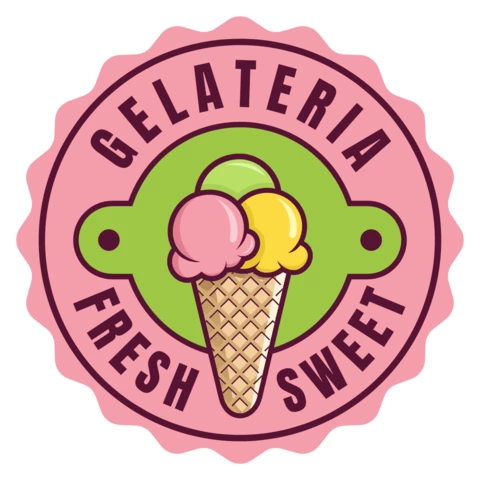 Modèle de logo pour les crèmes glacées Gelateria