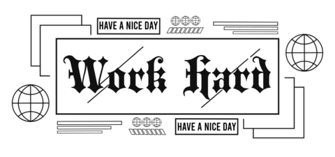 Fettdruck typografisches Motivationsplakat-Design mit dem Thema hart arbeiten