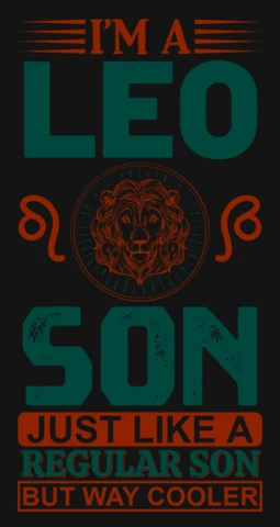 Modello di design vintage leo son: tipografia divertente e cool per regali personalizzati