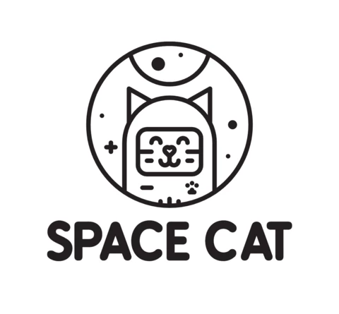 Space Cat Logo Design Template