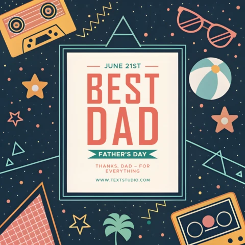 Retro Father's Day Design Template: Celebrate The Best Dad with Fun Graphics