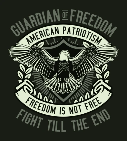 Guardián de la libertad águila patriotismo plantilla de camiseta
