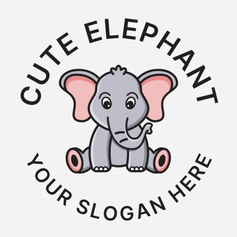 Szablon projektu logo kolorowy słoń ładny
