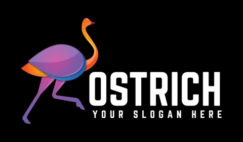 Szablon projektu logo kolorowego strusia