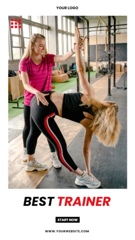 Szablon promocyjnego posta na Instagramie dla nowoczesnego centrum siłowni