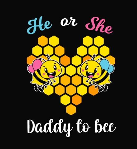 Él o ella papá a abeja plantilla de diseño de camiseta