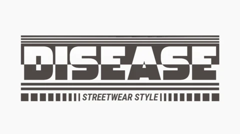 Krankheits-Straßenbekleidung mit kühner Typografie Grafik und minimalistischen Akzenten T-Shirt-Designvorlage