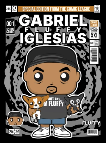 Gabriel Fluffy Iglesias Cartoon Character Magazine Cover Design Template