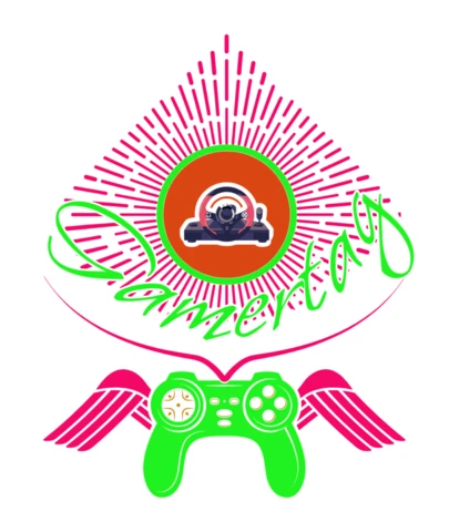 Lebendige Gamer-Tag-Designvorlage mit Retro-Gaming-Elementen
