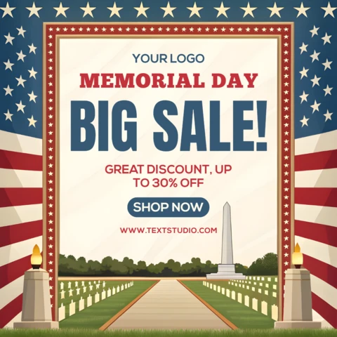 Template di vendita per il giorno della memoria patriottica - design modificabile per promozioni