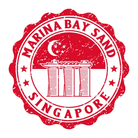 Singapore Stamp Logo Design Template