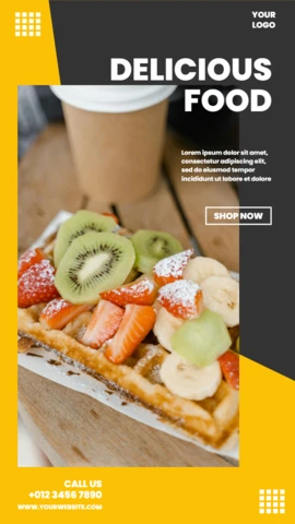 Two-Tone Yellow Grey Social Media Story Post Design Template