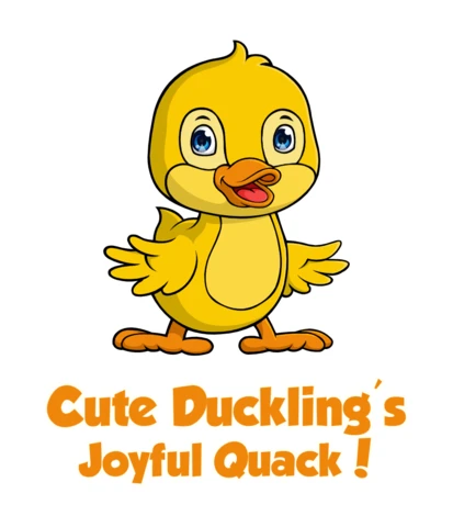 Joyful Quack Cute Duckling Design Minimalist Template For Kids Clothes