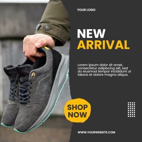 New Arrival Sneakers Sale Banner Social Media Post Design Template