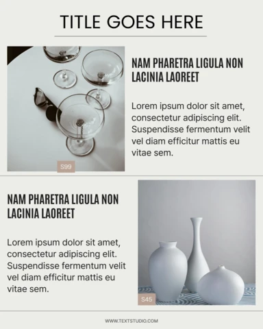 Modernes minimalistisches Heimdekor Instagram Post Design Vorlage