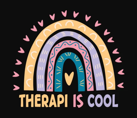 Therapy Is Cool Mental Health T-Shirt Design Template
