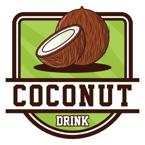Modello di logo per bevande salutari al cocco