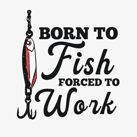 Modèle de t-shirt "Born to fishing" (né pour la pêche)