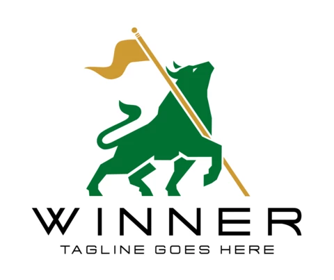 Winner Investment Bull Logo Design Template