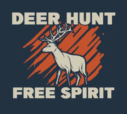 Modèle de conception de t-shirt vintage de chasse au cerf