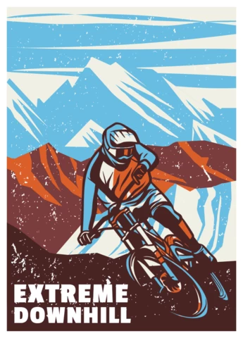 Modèle d'affiche rétro vintage pour la descente de l'extrême