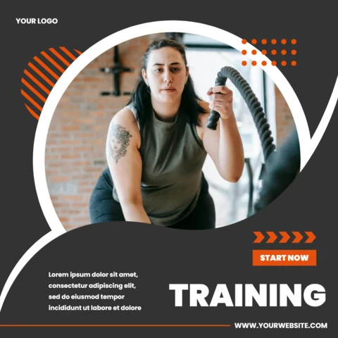 Modèle de conception de publication Instagram de crossfit pour femme en formation
