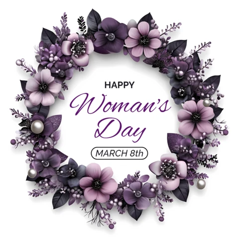 Elegant Women's Day Design Template with Floral Wreath