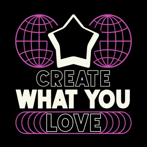 Passion-Driven Create What You Love with Abstract Accents T-Shirt Design Template