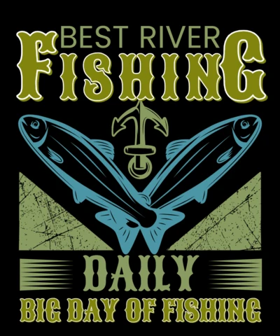 Vintage Fishing Design Template for Daily Adventure Apparel