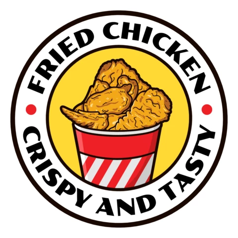 Plantilla de diseño de logotipo de pollo frito crujiente y sabroso