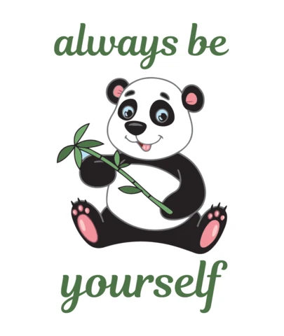 Always Be Yourself Panda T-Shirt Design Template