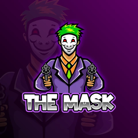 The Mask Clown The Jocker Esport Mascot Logo Design Template