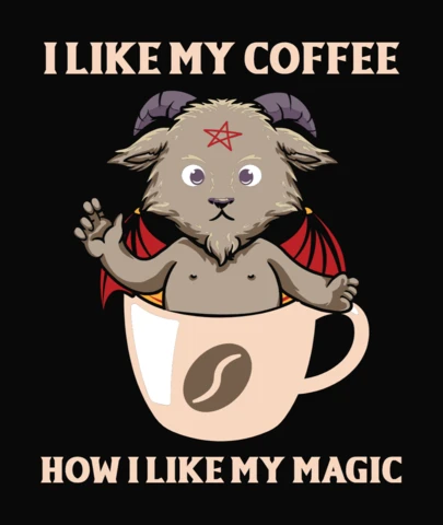 Cute Magic Monster Coffee T-Shirt Design Template
