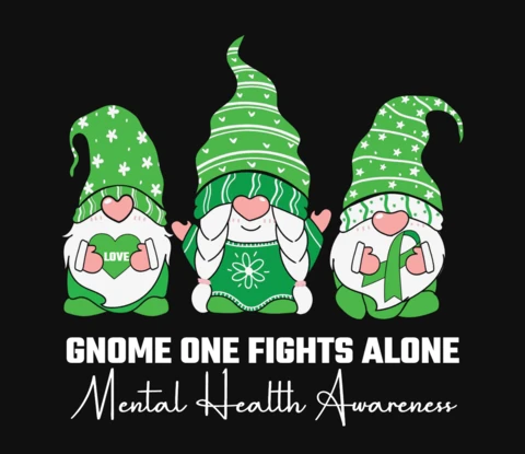 Gnomes For Mental Health Awareness T-Shirt Template