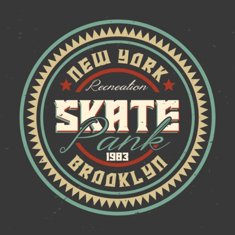 Skate Park Label T-Shirt Design Template