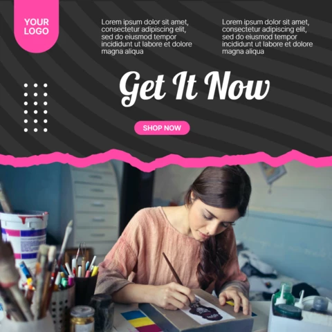 Modern Street Fashion Get It Now Social Media Post Design Template