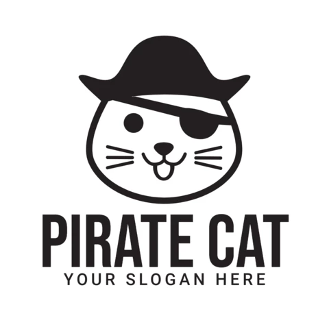 Pirate Cat Logo Design Template