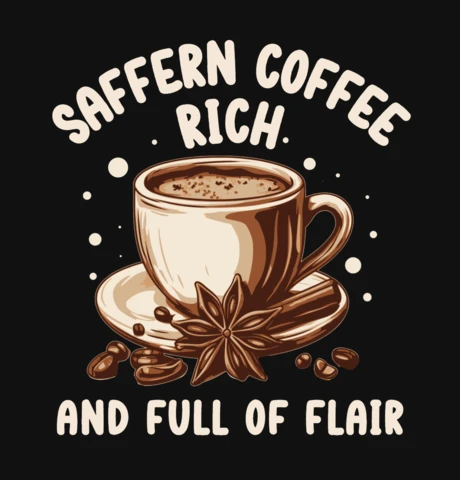 Plantilla de diseño de cafetería vintage: café saffern rico y lleno de estilo