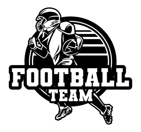 Modèle de logo pour le badge d'une équipe de football américain