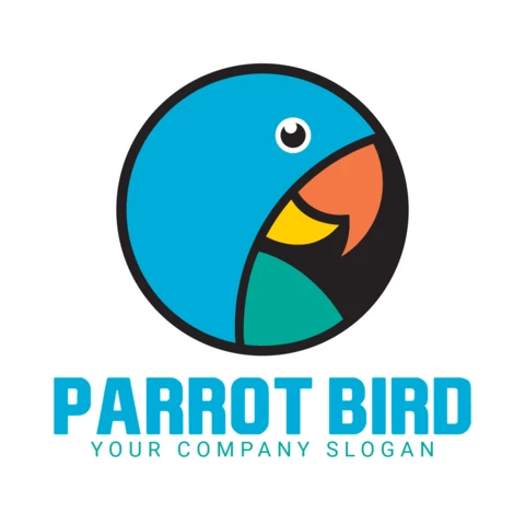 Parrot Bird Head Logo Design Template